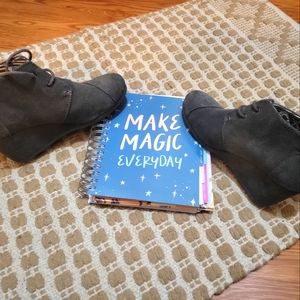 Grey TOMS Suede Wedges/bootie